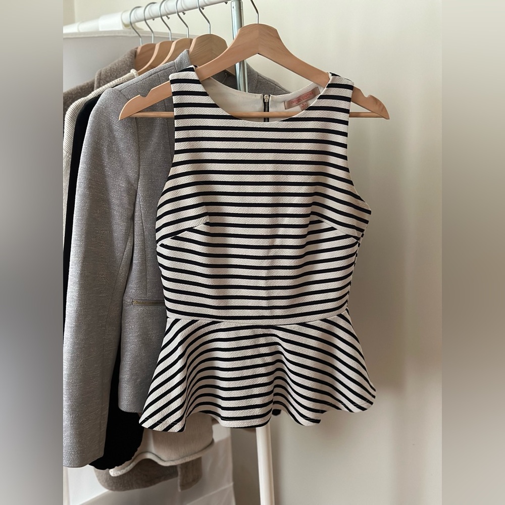 Striped peplum tank top